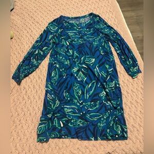 Lilly Pulitzer Blue and Green Patterned Cotton Dress